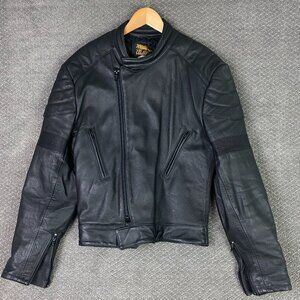 Vintage Wolff of Canada Leather Motorcycle Jacket Men's 44 fits 42 40 Black